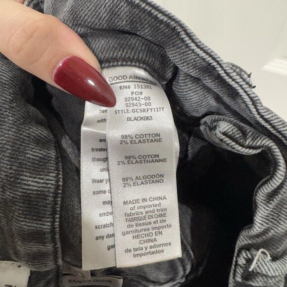 Good American Good Curve Yoke Skinny Jeans Stretch Women's Size 0 25 Black - Picture 7 of 11